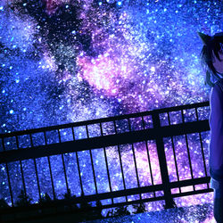 This is a pixiv picture whose title is 星空はどこまでも.