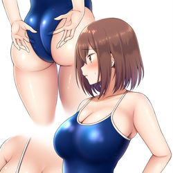 This is a pixiv picture whose title is さすがに去年の水着は無理があった草野.