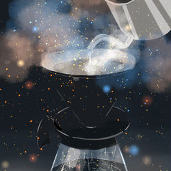 This is a pixiv picture whose title is 雨音のドリップコーヒー.
