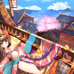 This is a pixiv picture whose title is 御狐の休日.