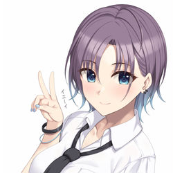 This is a pixiv picture whose title is 浅倉透の気の抜けた「イエーイ」.