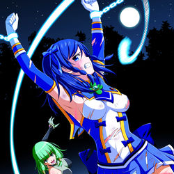 This is a pixiv picture whose title is クローバーコバルト背中鞭打ち.