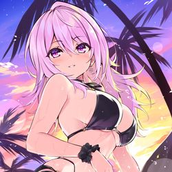 This is a pixiv picture whose title is サンセット水着桜さん.