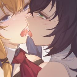 This is a pixiv picture whose title is キス！.