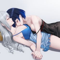 This is a pixiv picture whose title is 希鸭贴贴.