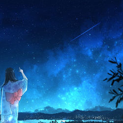 This is a pixiv picture whose title is ｢夏夜に一等星｣.