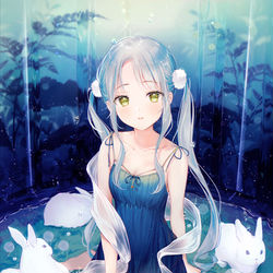 This is a pixiv picture whose title is ウサギの部屋.