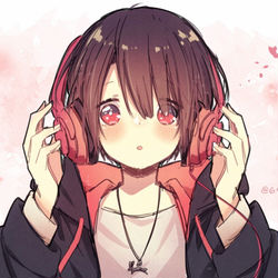 This is a pixiv picture whose title is 音楽が心に響く瞬間.