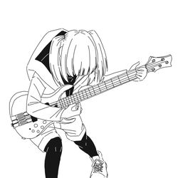 This is a pixiv picture whose title is ベーシスト.