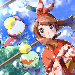 This is a pixiv picture whose title is 【夏を感じるポケモンイラスト】「鈴」.