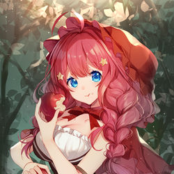 This is a pixiv picture whose title is 食いしん坊の赤ずきん.