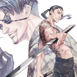 This is a pixiv picture whose title is 真島吾朗.