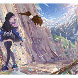 This is a pixiv picture whose title is 旅行.