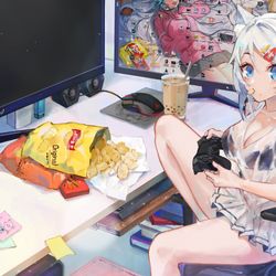 This is a pixiv picture whose title is 仕事絵.
