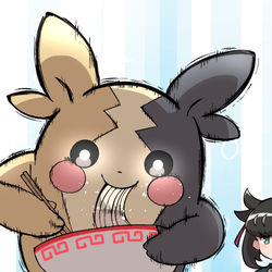 This is a pixiv picture whose title is ラーメンを食べるモルペコ.