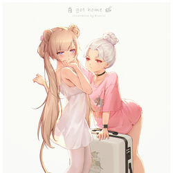 This is a pixiv picture whose title is 👭.