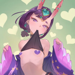 This is a pixiv picture whose title is 酒呑童子ニプレス.