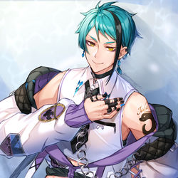 This is a pixiv picture whose title is 【現代衣装パロシリーズ】ジェイド.