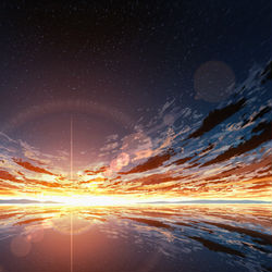 This is a pixiv picture whose title is 境界線.