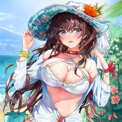 This is a pixiv picture whose title is 彼女と梅雨明け水着デート.