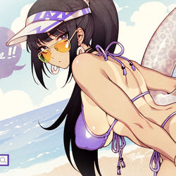 This is a pixiv picture whose title is 2020 Lazy Girl (swimsuit).