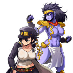 This is a pixiv picture whose title is 空条承太郎 & スタープラチナ.