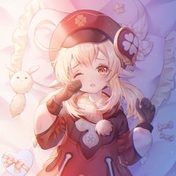 This is a pixiv picture whose title is 要和可莉一起睡午觉嘛.