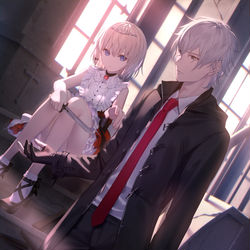 This is a pixiv picture whose title is 孤高の暗殺者は、王女を拾い育てる.