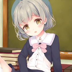 This is a pixiv picture whose title is 調べる娘.