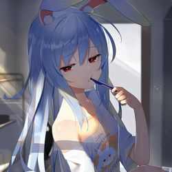 This is a pixiv picture whose title is 早起きぺこら.