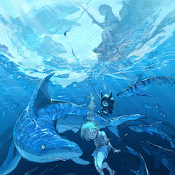 This is a pixiv picture whose title is 今日は釣り日和.