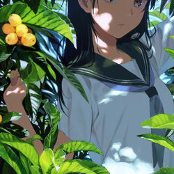 This is a pixiv picture whose title is びわとセーラー服.