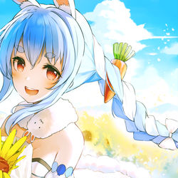 This is a pixiv picture whose title is 配信一周年おめぺこ！.