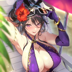 This is a pixiv picture whose title is 波打ち際の誘惑.