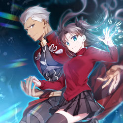 This is a pixiv picture whose title is アーチャーと凜.