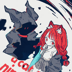 This is a pixiv picture whose title is 9 lives.