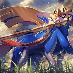 This is a pixiv picture whose title is ザシアン.