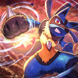 This is a pixiv picture whose title is ルカリオ.