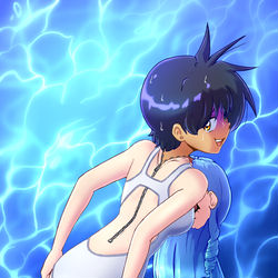 This is a pixiv picture whose title is Swimsuit Shenanigans.