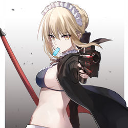 This is a pixiv picture whose title is 『___撃ち抜く。』.