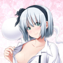 This is a pixiv picture whose title is つけてない妖夢ちゃん.