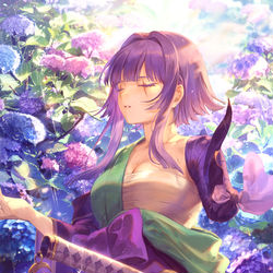 This is a pixiv picture whose title is 紫陽花.