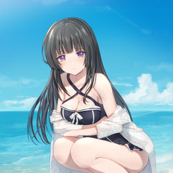 This is a pixiv picture whose title is 海とおりんりん.