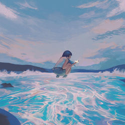 This is a pixiv picture whose title is fallen star.
