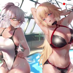 This is a pixiv picture whose title is W水着聖女.
