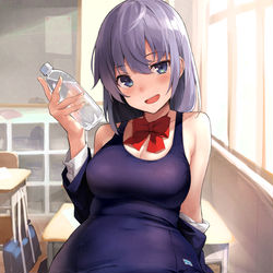 This is a pixiv picture whose title is 飲む？.