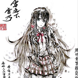 This is a pixiv picture whose title is 【極道畫師】雪ノ下雪乃.