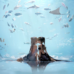 This is a pixiv picture whose title is 水族館.