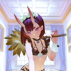 This is a pixiv picture whose title is 酒呑童子メイド.