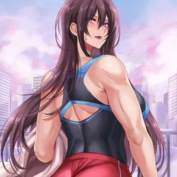 This is a pixiv picture whose title is 陸上部一でかくて早い先輩　２.